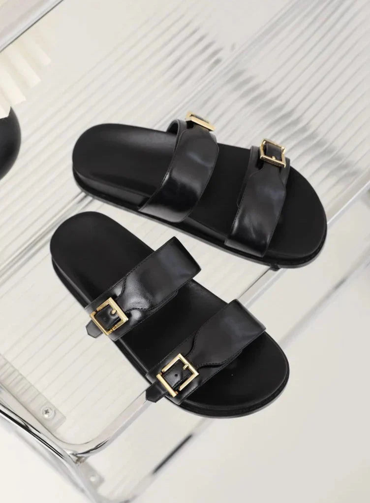 Sandália Rasteria Fivela Dourada Clarisse