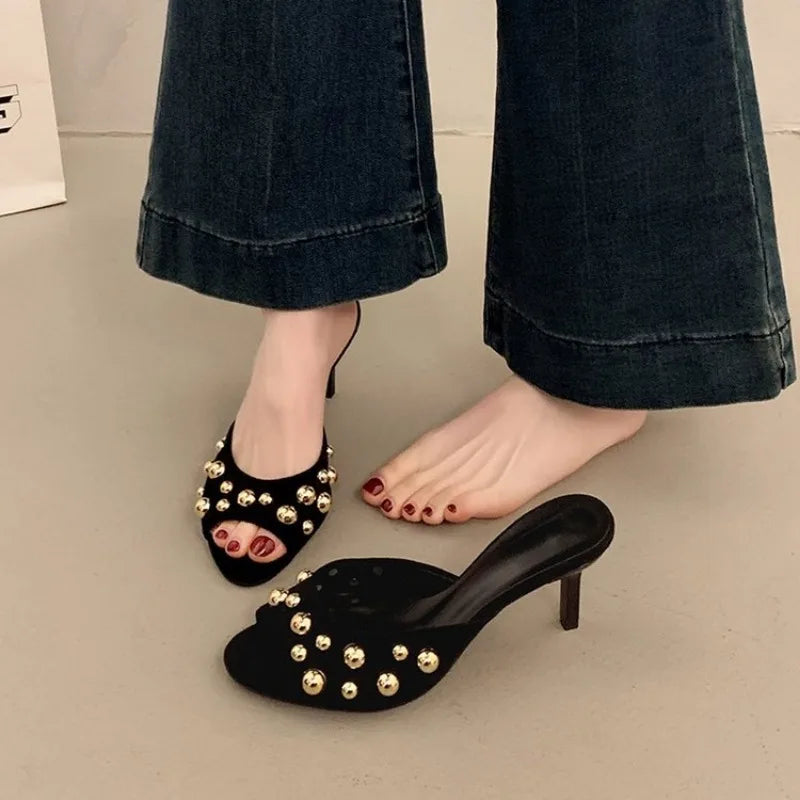 Sandália Mule Dourada Ravena